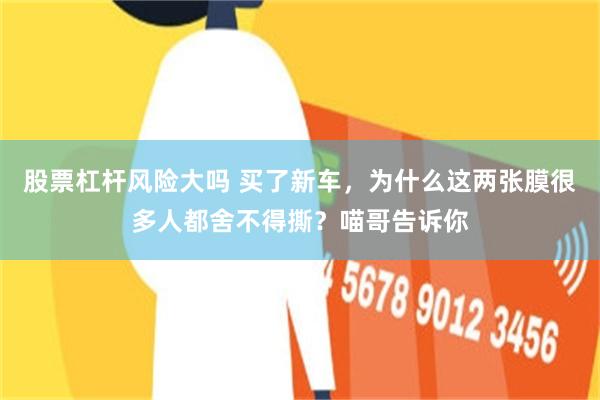 股票杠杆风险大吗 买了新车，为什么这两张膜很多人都舍不得撕？喵哥告诉你